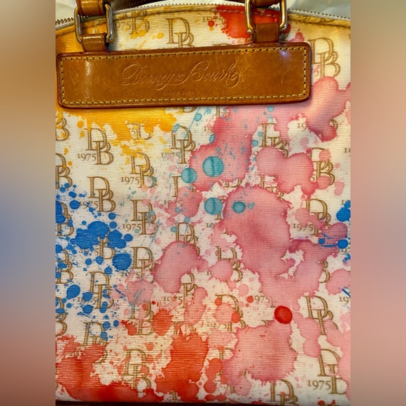 💕DOONEY AND BOURKE LEATHER VANESSA PAINT SPLATTER SATCHEL/CROSSBODY💕 - Picture 3 of 15